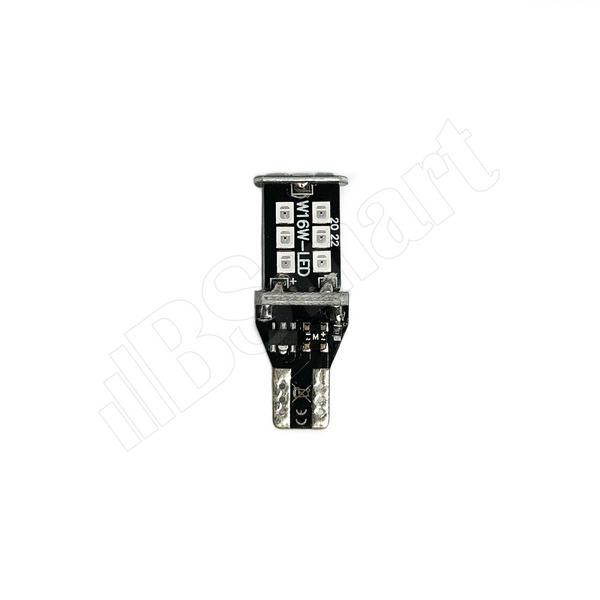 Автолампа  LED диод SMD 2835 T15 W16W 12В 16Вт Красный