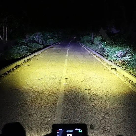 Мотофары Future Eyes UF1 LED DRL 68W ДХО голубой / ближнее желтый / дальнее белый беспроводная кнопка