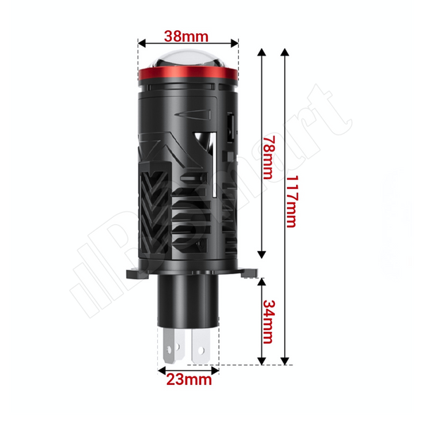 Мото линза mini Bi-LED BSmart BS-T05 цоколь H4 55W/60W 12V 6000K