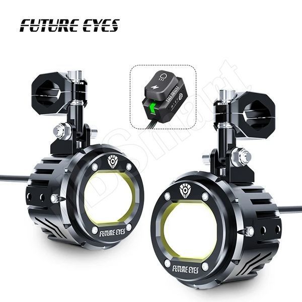 Мотофары Future Eyes F20P LED 120W ближнее жёлтый / дальнее белый
