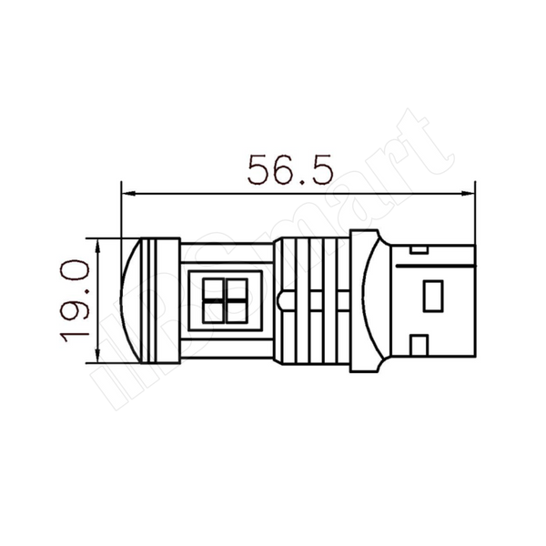 Автолампа LED BSmart BS8t цоколь W21W 7440 T20 12В - 24В жовта поворот USA