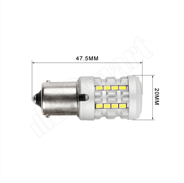 Автолампа заднего хода LED BSmart BS7c 1156 P21W BA15S 12В 21Вт обманка Canbus Белый диод 26SMD 3020