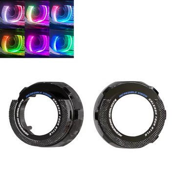 Маски для лінз з LED підсвіткою круглі 5D angel eyes  RGB + yellow color BSmart Shroud 3.0 дюйма