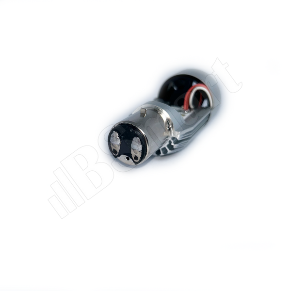 Мотолампа BSmart M6F LED цоколь H6 диод COB 12В 30Вт голубая подсветка ближний-желтый, дальний-белый