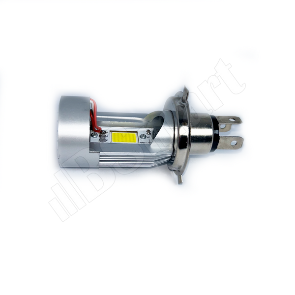 Мотолампа BSmart M6F LED цоколь H4 диод COB 12В 20Вт голубая подсветка ближний-желтый, дальний-белый