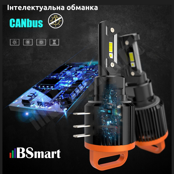 Автолампи LED BSmart BS-H15B цоколь H15 Canbus діод CSP 53W 12W 8000Лм 12В