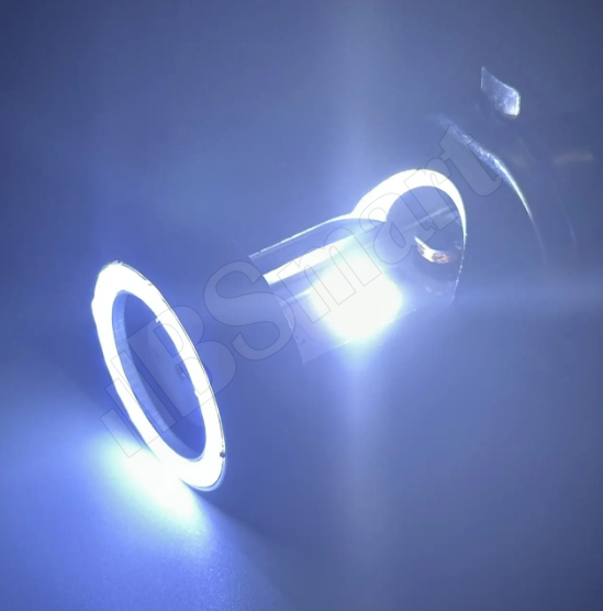 Мотолампа BSmart M6F LED цоколь H4 диод COB 12В 20Вт  белая подсветка ближний-желтый, дальний-белый