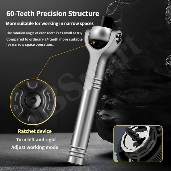 Набір інструментів BSmart Hand Wrench Tool 40 предметів з тріскачкою та торцевими головками