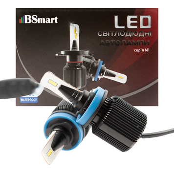 Автолампи LED світлодіодні BSmart M1 цоколь H11 H8 H9 H16JP CSP Пд Корея 8000Лм 40Вт 12В-24В