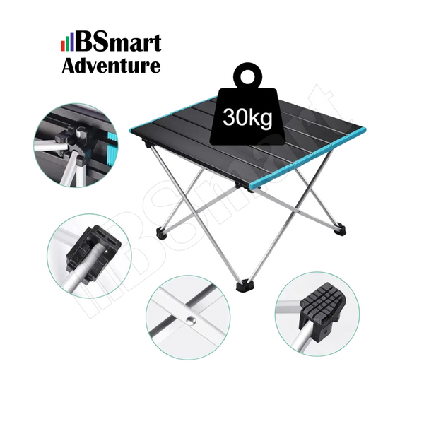 Туристический складной стол BSmart Adventure алюминиевый кемпинговый 41&times;35&times;31 см для мото-путешествий, пикника, пляжа и рыбалки