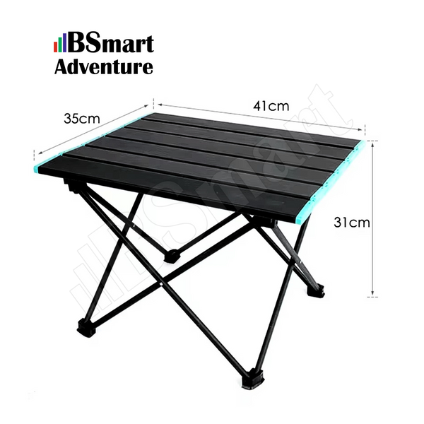 Туристический складной стол BSmart Adventure алюминиевый кемпинговый 41&times;35&times;31 см для мото-путешествий, пикника, пляжа и рыбалки
