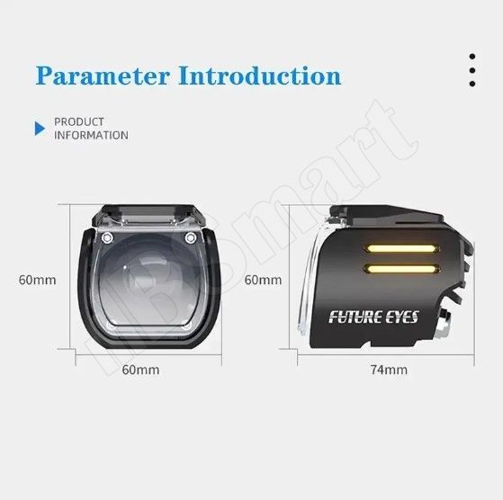 Мотофары Future Eyes UF1 LED DRL 68W ДХО голубой / ближнее белый / дальнее белый беспроводная кнопка