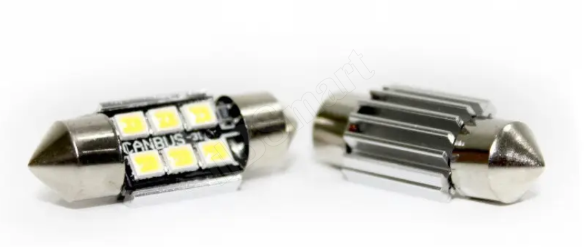 LED светодиодная авто лампа BTLE1285 C5W SMD2835 CANBUS обманка 31 мм белый