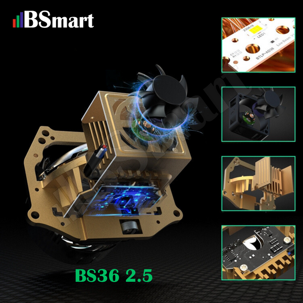 Автомобильные линзы Bi-LED BSmart BS36 2.5 дюйма 12В 55W 5500K