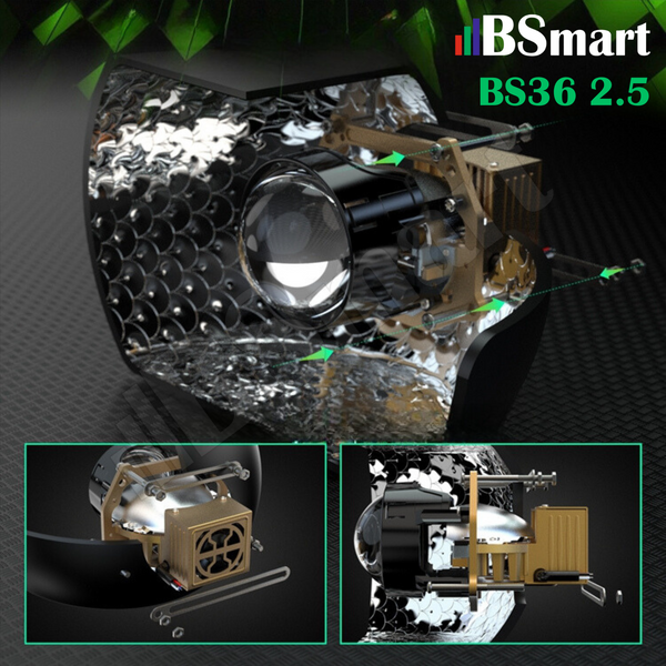 Автомобильные линзы Bi-LED BSmart BS36 2.5 дюйма 12В 55W 5500K