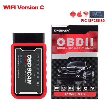 Автосканер Kingbolen ELM327 OBD-II(OBD2) Wi-Fi адаптер для діагностики PIC 18F25K80 FW V1.5 Full