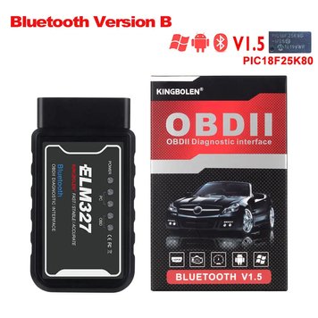 Автосканер Kingbolen ELM327 OBD-II (OBD2) Bluetooth-адаптер для діагностики PIC18F25K80 FW V1.5 Full