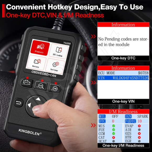 Автосканер Kingbolen YA200 OBD-II OBD2