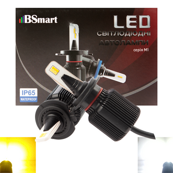 Автолампи LED BSmart M1 Dual color цоколь H7 двоколірні білий і жовтий Seoul-CSP Пд Корея 8000Лм 40Вт 12В-24В