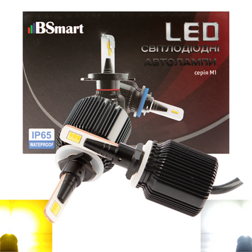 Автолампи LED BSmart M1 Dual color цоколь H27 880 881 двоколірні білий і жовтий Seoul-CSP Пд Корея 8000Лм 40Вт 12В-24В