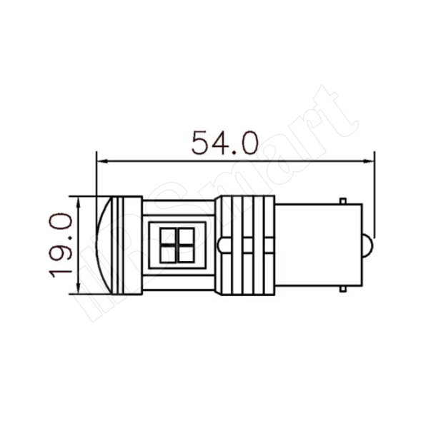 Автолампа світлодіодна LED BSmart BS8t P21W 1156 BA15s 3030 15SMD 12В - 24В біла